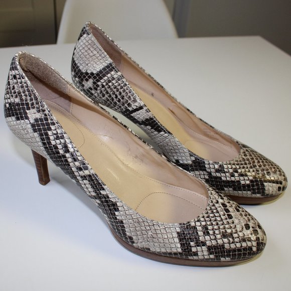 Calvin Klein Snakeskin Leather Heels - Picture 2 of 5